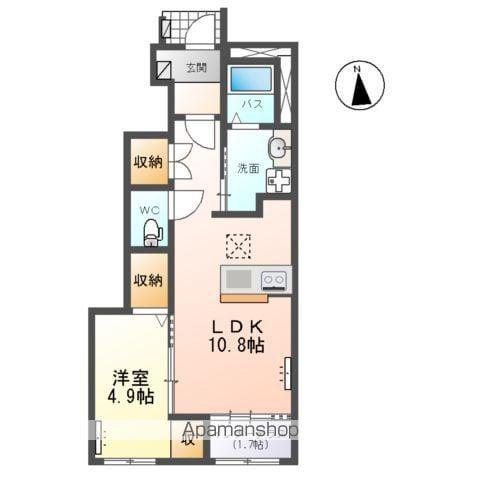 トータスV(1LDK/1階)の間取り写真