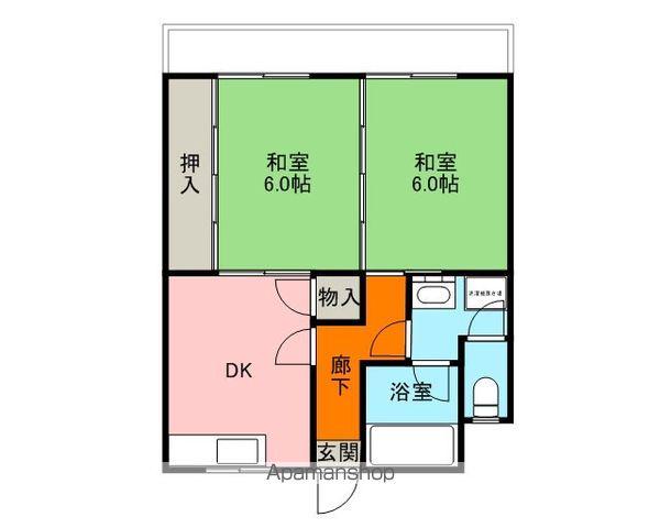 小川マンション(2DK/2階)の間取り写真