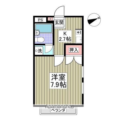 シティハイツシャレー(1DK/2階)の間取り写真