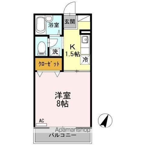 コーポラスグリーンC棟(1K/1階)の間取り写真