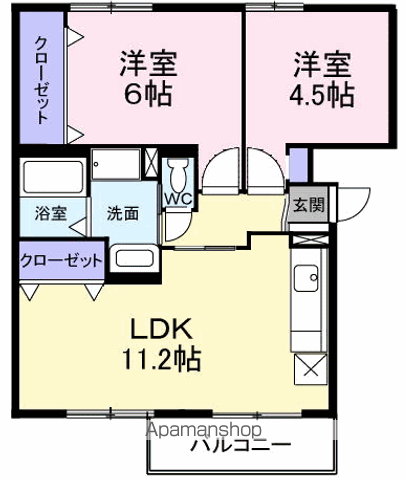 フェロービレッジ(2LDK/3階)の間取り写真
