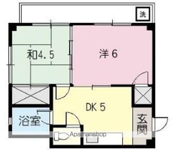 坪井ビル(2K/2階)の間取り写真