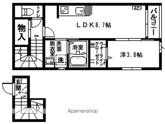 サンリッツ八木山(1LDK/2階)の間取り写真