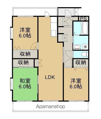 パステルにじが丘(3LDK/3階)の間取り写真