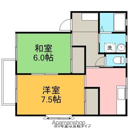 メゾンソレイユB(2K/1階)の間取り写真