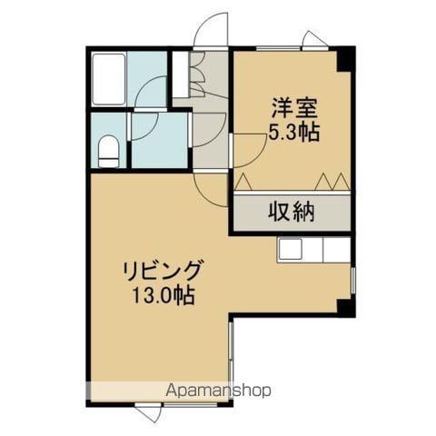 ノースフィールド函館(1LDK/1階)の間取り写真