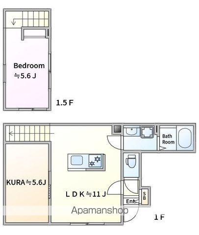 ミアカミオ(1LDK/1階)の間取り写真