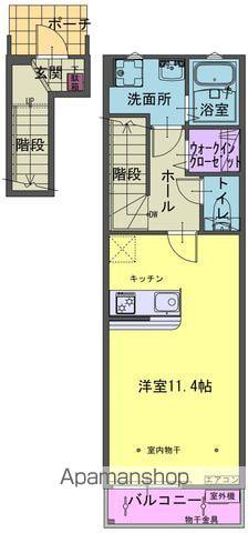 ポラリスK(ワンルーム/2階)の間取り写真