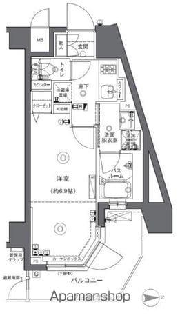 ZOOM中野坂上(1K/5階)の間取り写真