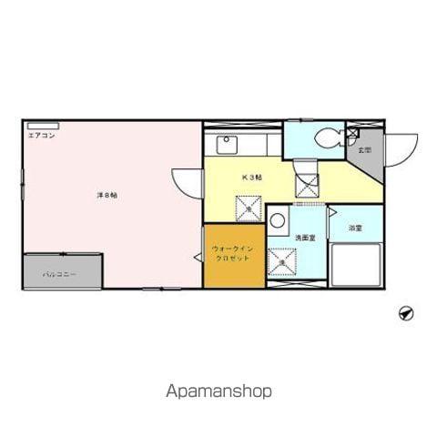 パセオプラシードM(1K/1階)の間取り写真