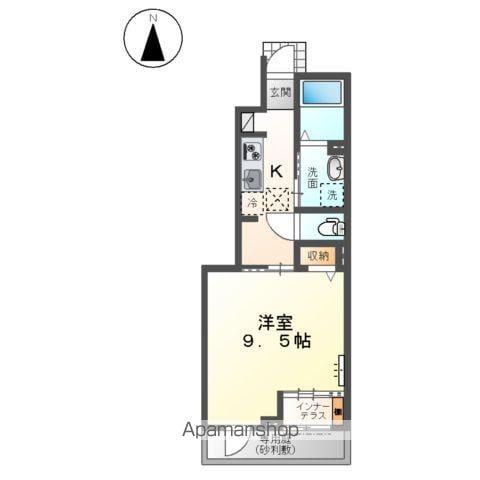 クレアシア(1K/1階)の間取り写真