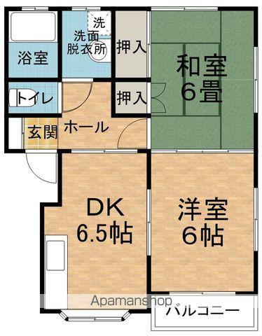 レジデンス千野(2DK/1階)の間取り写真