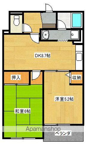 ジーエムコーポ八千代台(2DK/1階)の間取り写真