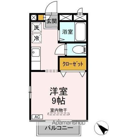 マロンクレール(1K/3階)の間取り写真