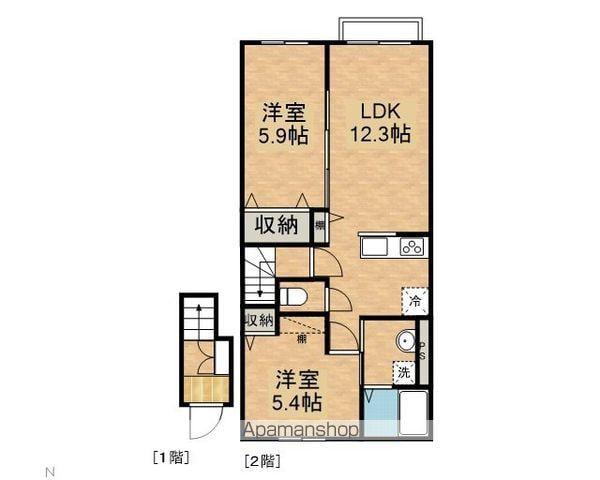 URBAN BLISS(2LDK/2階)の間取り写真