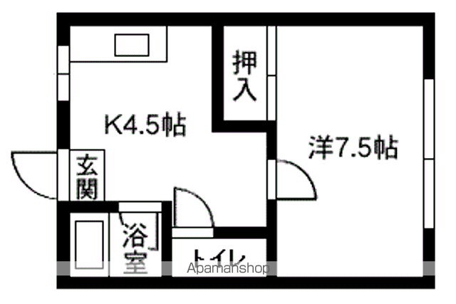 グリーンハイツ(1K/1階)の間取り写真