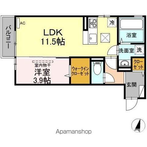 DーPREMIER牡丹山(1LDK/1階)の間取り写真