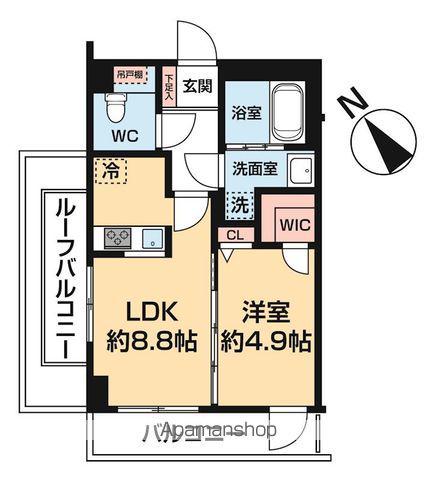 ハーモニーレジデンス中野若宮(1LDK/5階)の間取り写真