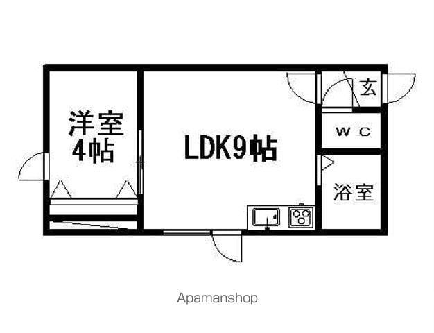 アークコート豊平Ⅱ(1DK/3階)の間取り写真
