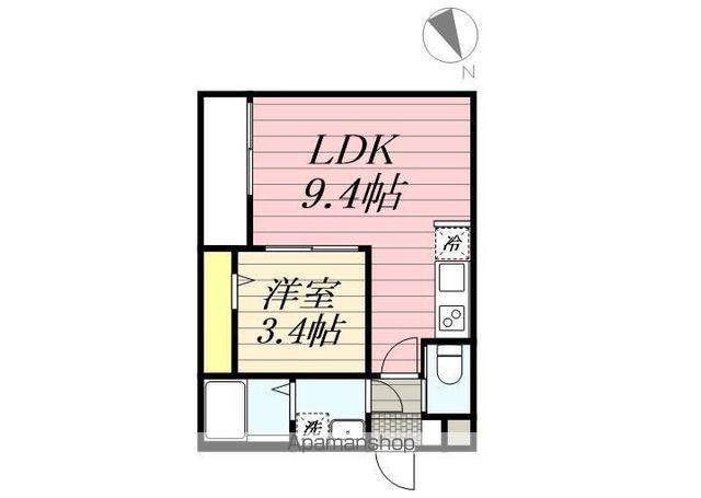 CRASTINE松戸字平潟(1LDK/2階)の間取り写真