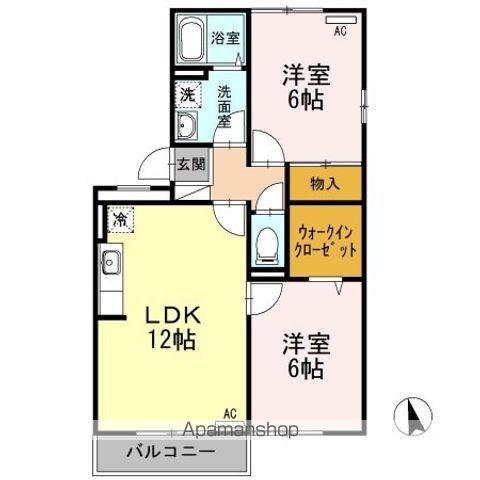 セブンワンテンD棟(2LDK/3階)の間取り写真