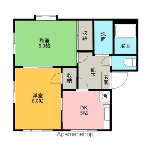 メゾン中沢(2DK/2階)の間取り写真