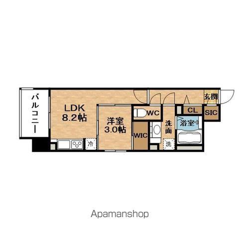 エス-RESIDENCE天満橋AR(1LDK/8階)の間取り写真
