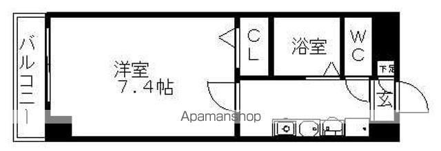 サンパティーク松原(1K/1階)の間取り写真