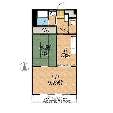 若友ハイツ(1LDK/5階)の間取り写真