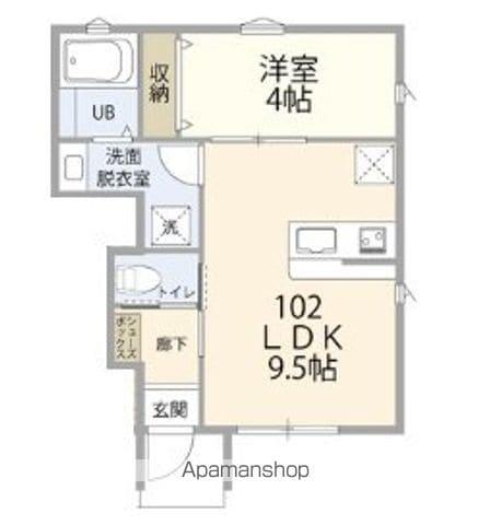 グランデY(1LDK/1階)の間取り写真