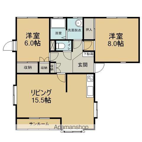 メゾンド・カナディアンK G棟(2LDK/2階)の間取り写真