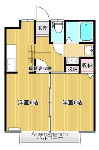 ラ・ベルヴィ(2K/2階)の間取り写真