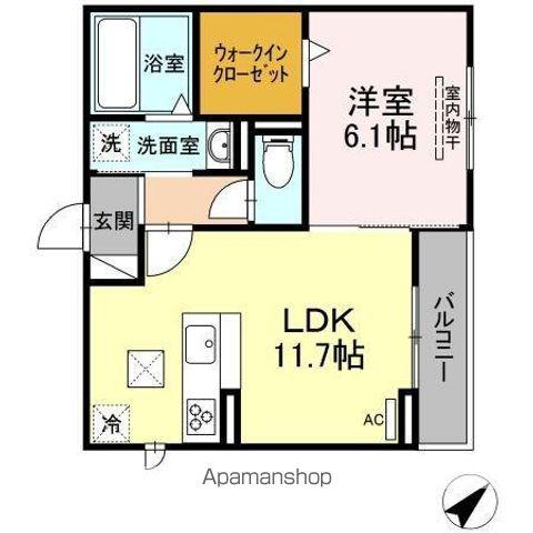 スリーエイト キミ(1LDK/1階)の間取り写真