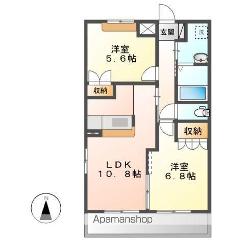 ゴールドクローバー(2LDK/2階)の間取り写真