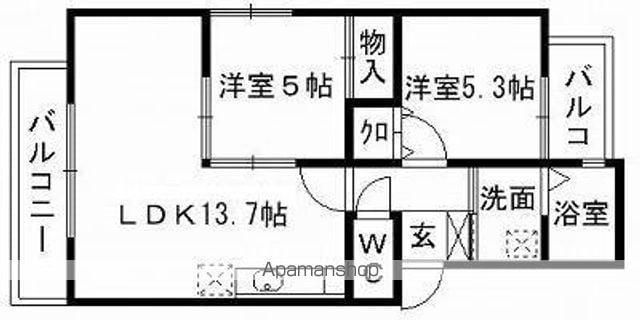 MAISON KIYOTA(2LDK/2階)の間取り写真