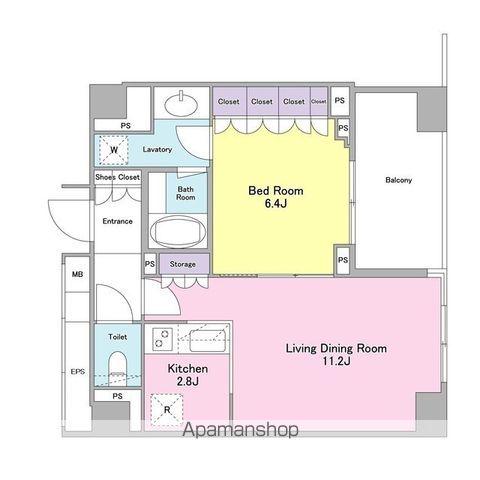 ランテンヌ四谷(1LDK/5階)の間取り写真