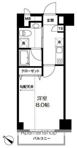 AZALEA恋ヶ窪Ⅱ(1K/4階)の間取り写真