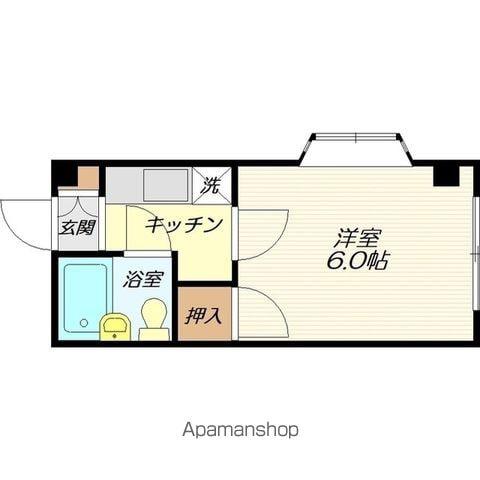 レディースクラウン(1K/3階)の間取り写真