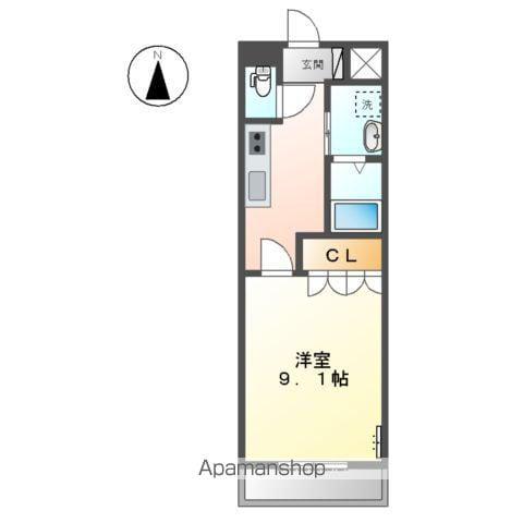 ルーエンハイム切戸(1K/2階)の間取り写真