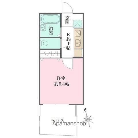 パティオ三宿(1K/1階)の間取り写真