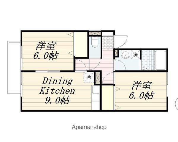 メゾンベール(2DK/2階)の間取り写真