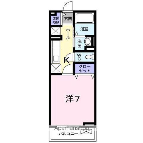 ハッピー・レモンA(1K/2階)の間取り写真