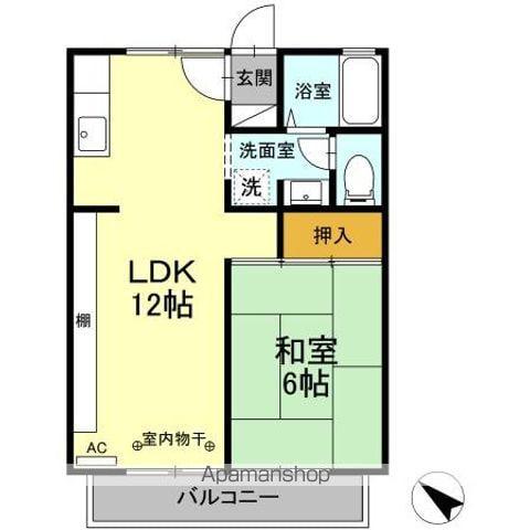 コンフォール(1LDK/2階)の間取り写真