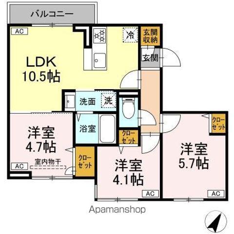セレスティア白鷺II(3LDK/3階)の間取り写真