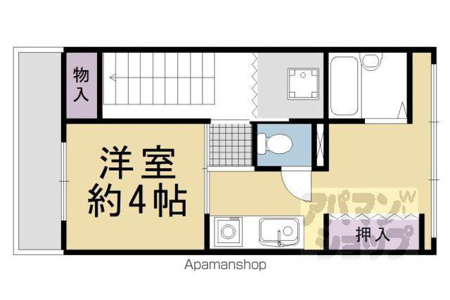 御所南COURTII(1DK/4階)の間取り写真