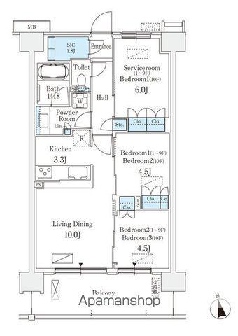 スカイグランデ津田沼(2SLDK/7階)の間取り写真
