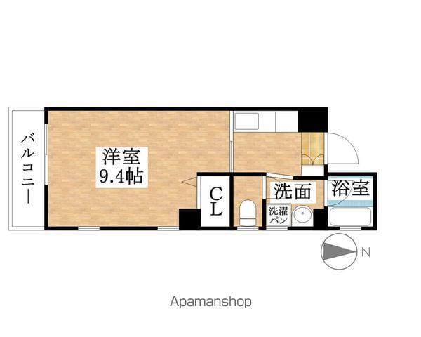 プレシオⅡ(1K/3階)の間取り写真