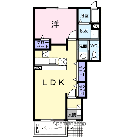 Y・ソナタ3(1LDK/1階)の間取り写真