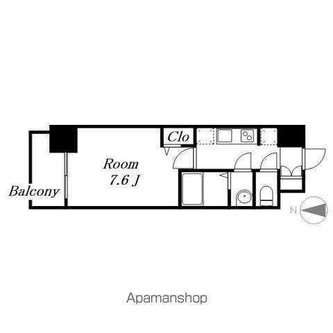 メイクスWアート丸の内(1K/2階)の間取り写真