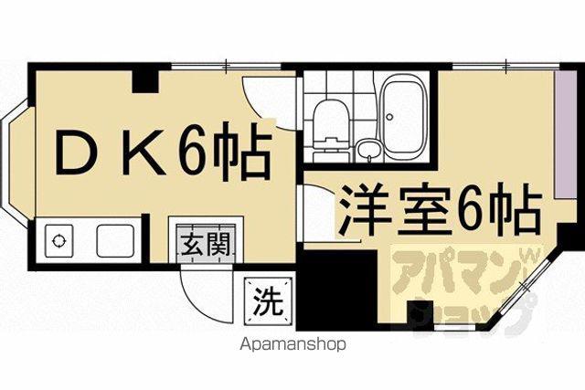リョー中川(1DK/3階)の間取り写真
